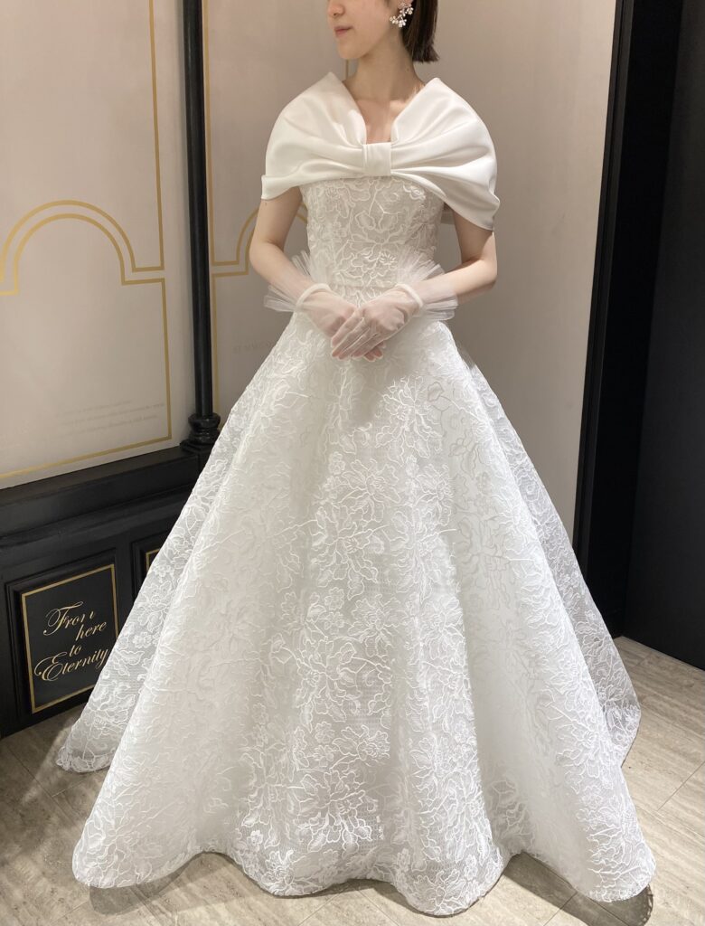 03-20813　Reem Acra　リームアクラ　ボレロ　レース　2024　Aライン　ウェディングドレス　wedding weddingdress